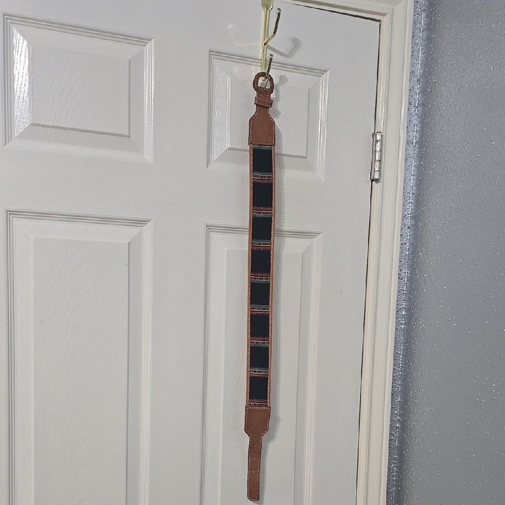 Brown and Black Leather Belt